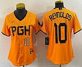 Women's Pittsburgh Pirates #10 Bryan Reynolds Number Yellowd 2023 City Connect Stitched Jersey2,baseball caps,new era cap wholesale,wholesale hats